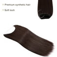 thumbnail image 3 of MY-LADY Invisible Wire Hair Extensions Adjustable Size Synthetic Hair Hairpieces for Women Long Straight Heat Resistant Fiber No Clip 20inch Natural Black&dark auburn, 3 of 8