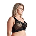 thumbnail image 2 of Curve Muse Women's Plus Size Minimizer Lace Full Coverage Unlined Wireless Bra-2Pack-Red,Black-46DD, 2 of 6