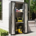 thumbnail image 4 of AECOJOY Armoire de Rangement Extérieure, Petite Remise de Rangement, Remises de Jardin et Armoire de Rangement Étanches pour l'Extérieur en Gris Foncé, 4 of 7