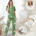 thumbnail image 4 of TSOVTHRID Sheep Chicken Goose Monkey Pig Flower Print Women's Pajama Sets Short Sleeve Pjs with Long Pants Soft Sleepwear Sets Button Down Womens Lounge Set, Size M, 4 of 7