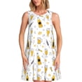 thumbnail image 1 of JUNZAN Robes d'Été Imprimé Bière pour Femmes 2025, Robes Sans Manches Décontractées Col Rond avec Poches, 1 of 7