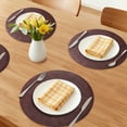 thumbnail image 2 of Placemats Set of 6 Leather Round Placemats for Kitchen Dining Table Decor Table Placemats Wipeable Table Mat Dark Brown 13*13inch, 2 of 6