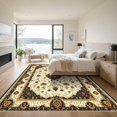 thumbnail image 3 of ODIKA 4'x6' Machine Washable Non-Slip Area Rug, Oriental Ivory High Traffic Rug with Pad, Ivory, 1041711, 3 of 8
