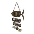 thumbnail image 3 of Large Woven Rattan Fish Shaped Capiz Shell Wind Chime 31 Inches High, 3 of 5