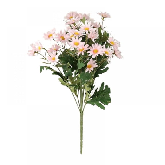 Xiao Hua 3 bundles of simulated daisy pink silk flower decoration, suitable for home wedding decoration, living room decoration, photography props, fake flowers,