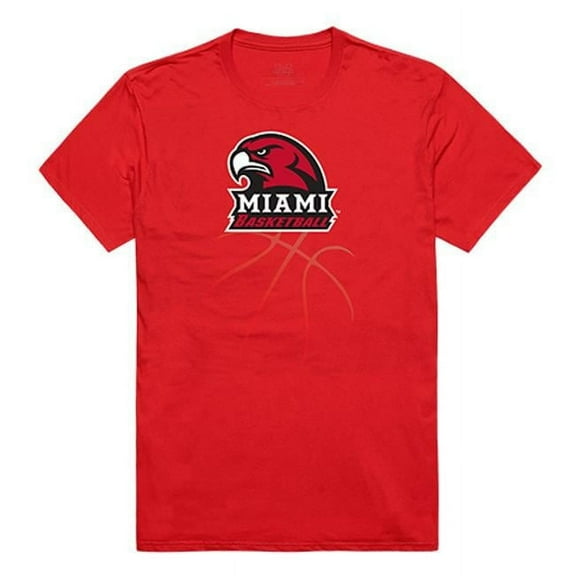 W Republic Apparel 510-131-R58-04 Basketball Tee, Miami Ohio, Red - Extra Large