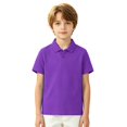 thumbnail image 2 of Purple Polo Uniform Shirts for Boys Kids,School Short‑Sleeve Casual Button‑Down Collar Golf Polo Shirts Comfy Daily Clothing,4‑12 Years, 2 of 5