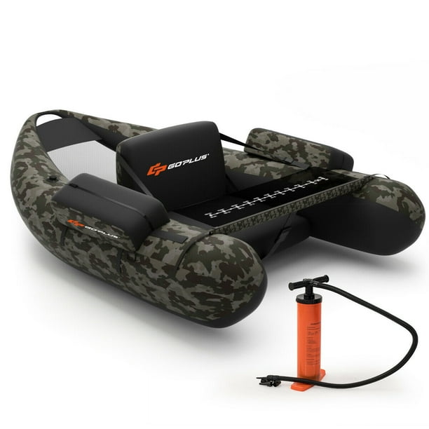 Goplus Inflatable Fishing Float Tube w/Adjustable Straps & Storage