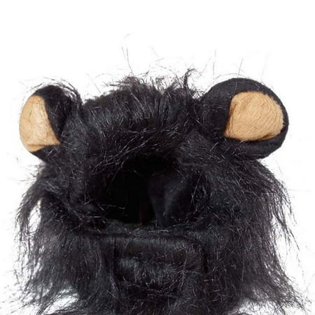 Pet Cat Dog Emulation Lion Hair Mane Ears Head Cap Dress Up Costume Muffler