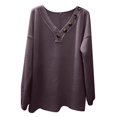 thumbnail image 5 of Vedolay Sweatshirts for Women Autumn Print Tops Oversized Pullover T-Shirt Purple,S, 5 of 5