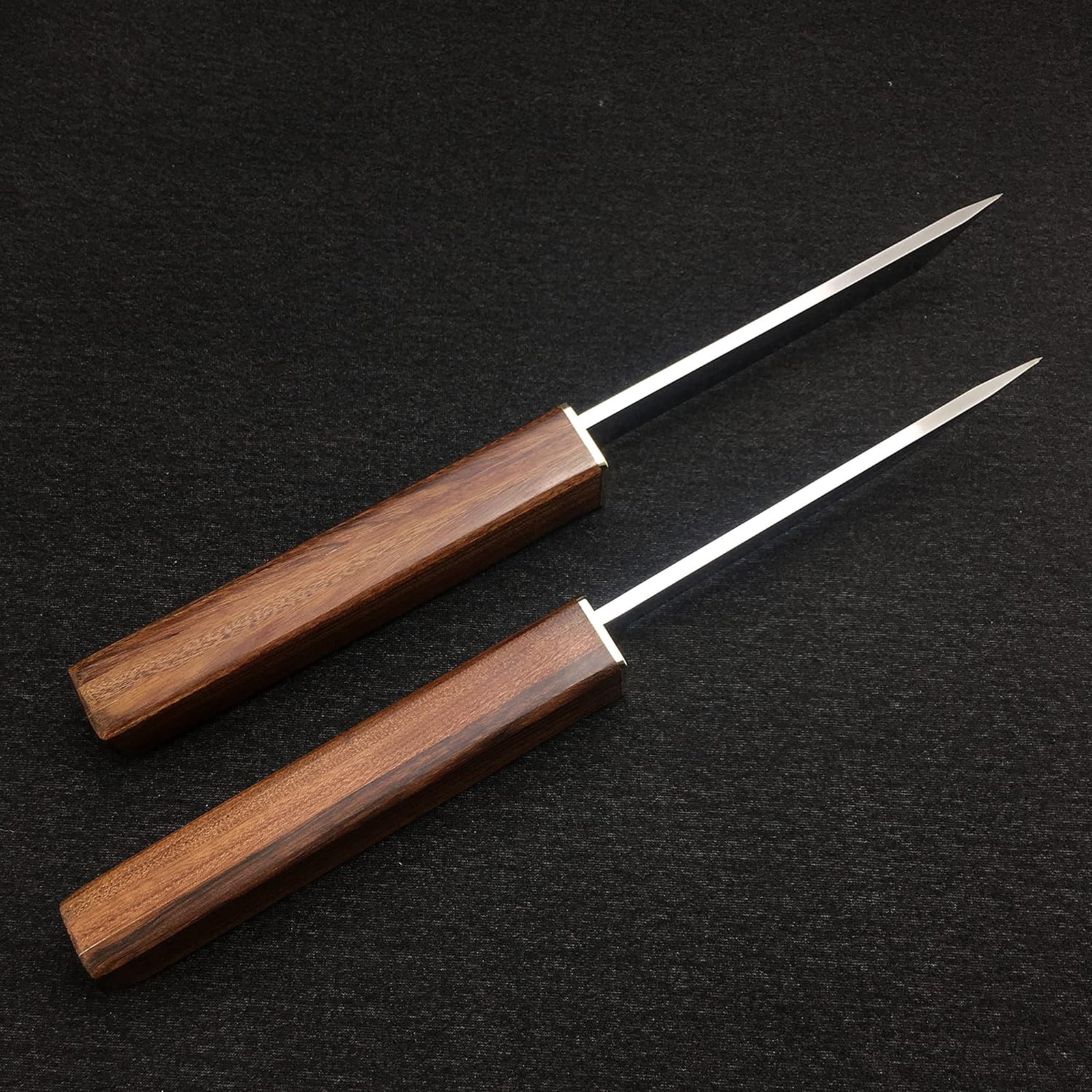 2 Pcs D2 Steel Blade Samurai Sword, Wooden Handle, Multifunctional Fruit Knife, Small Chef Knife,  Camping Sharp Fixed Knife