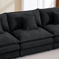 thumbnail image 4 of 102 Inch L-Shaped Modular Sectional Sofa, 3-Seater Chenille Cloud Couch Set with Movable Ottoman, DIY Combination Corner Sofa for Living Room, Black, 4 of 8
