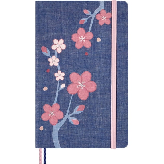 Moleskine Limited Edition Sakura Notebook, Hard Cover, Large (5" x 8.25"), Ruled, Cherry Blossoms, 176 pages