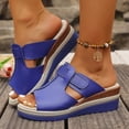 thumbnail image 2 of DAFEI Sandales pour Femmes Grande Taille Sandales et Pantoufles à la Mode Couleurs Vives Talons Compensés Rétro Bout Rond Semelle Épaisse Sandales à Bout Ouvert, 2 of 6