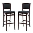 Linon Triena 30" Indoor Wood Folding Bar Stool Dark Cherry/Brown Faux Leather