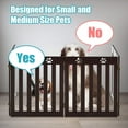 thumbnail image 3 of Freestanding Dog Gate, 4 Panel 80 in Wide 24 in Tall Pet Gates for Dogs, Dog Fences Indoor for House, Stairs, Doorways, Brown, 3 of 14