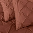 thumbnail image 5 of Chezmoi Collection Berlin Terracotta Pinch Pleat King Comforter Set, 3-Piece, Soft Pintuck, Lightweight All Season Microfiber Bedding, 5 of 9