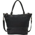 thumbnail image 2 of Sharo Two Tone Black Leather and Canvas Tote, 2 of 6