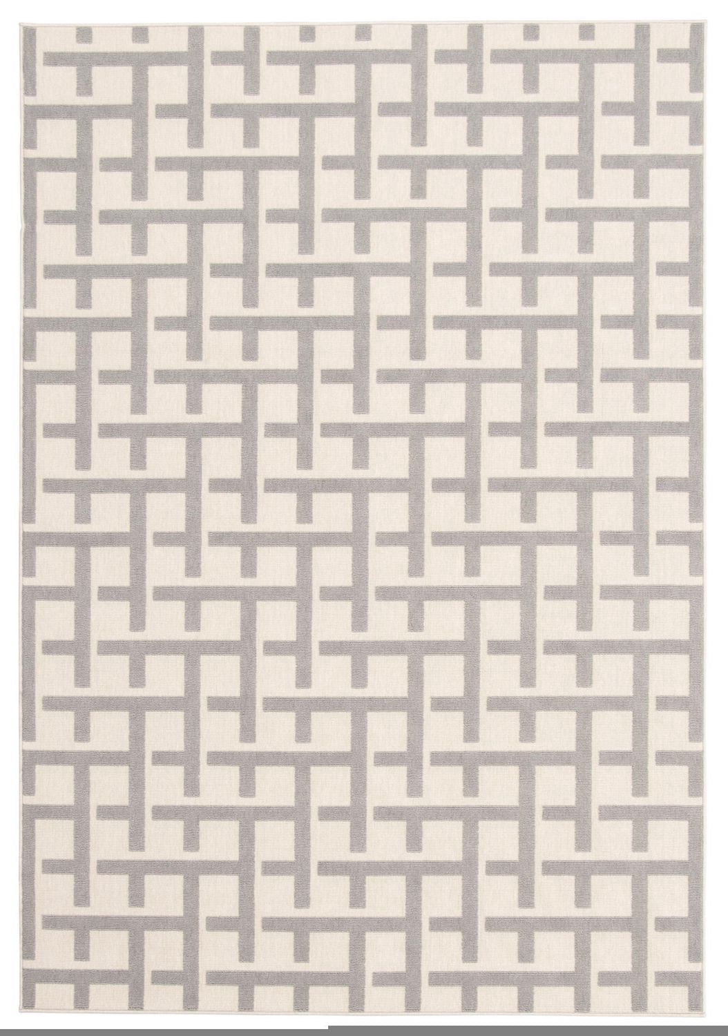 ECARPET Indoor/Outdoor for Balcony, Patio and Garden Villa Light Grey Rug