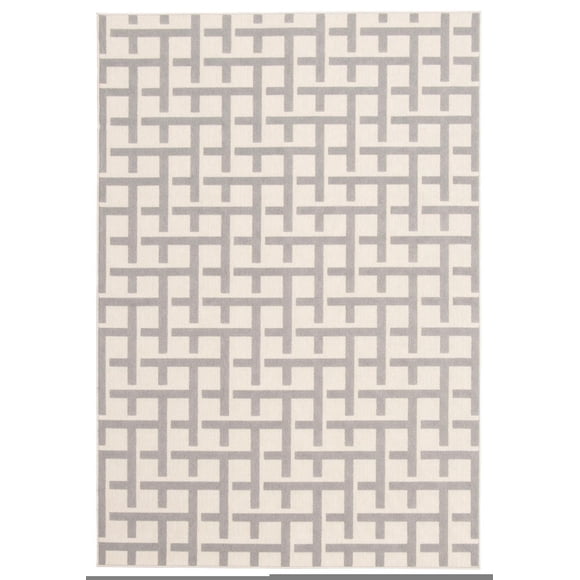 ECARPET Indoor/Outdoor for Balcony, Patio and Garden Villa Light Grey Rug