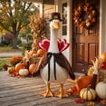 thumbnail image 5 of Dmlowu Fall Harvest Porch Goose Outfits, 23in Removable Skirt & Hat Goose Outfits Set, Orange Fall Decorations for Home Yard Front Fall Porch Decor, 5 of 8