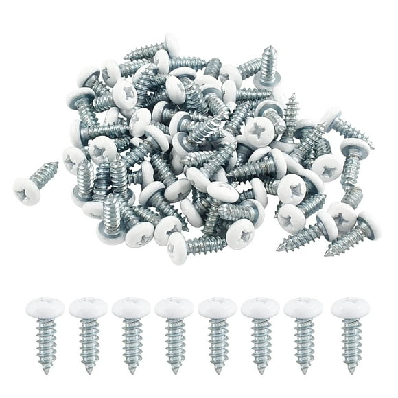 EcoNesxp 120pcs White Screws mm Pieces White Screws Stainless Steel White Wood Screws Cross Recessed Sheet Metal Screws 12mm x