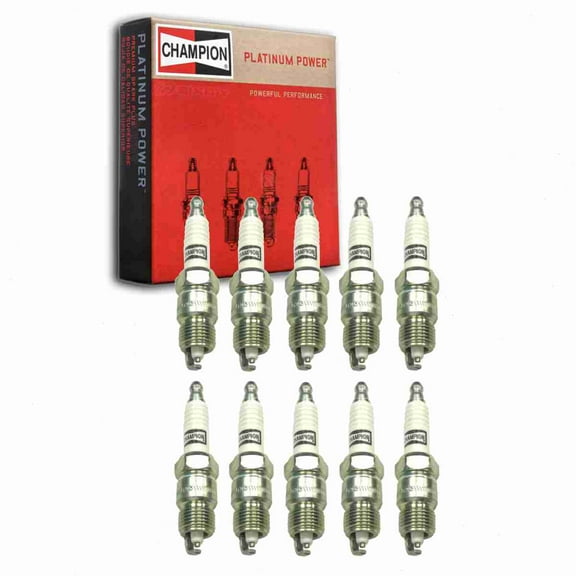 10 pc Champion 3018 Platinum Spark Plugs for 4008 4302 ASF32P ASF42P BR6FVX HGR9BDP HR9BPX RV17PMC4 Ignition Wire Secondary Fits select: 1975-1996 FORD F150, 1987-1995 FORD MUSTANG