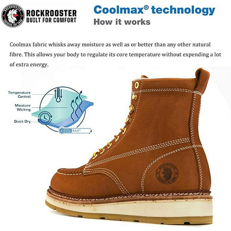 ROCKROOSTER Men's Comfortable Work Boots Norwood Non-Slip ROCKROOSTER Men's Comfortable Work Boots Norwood Non-Slip