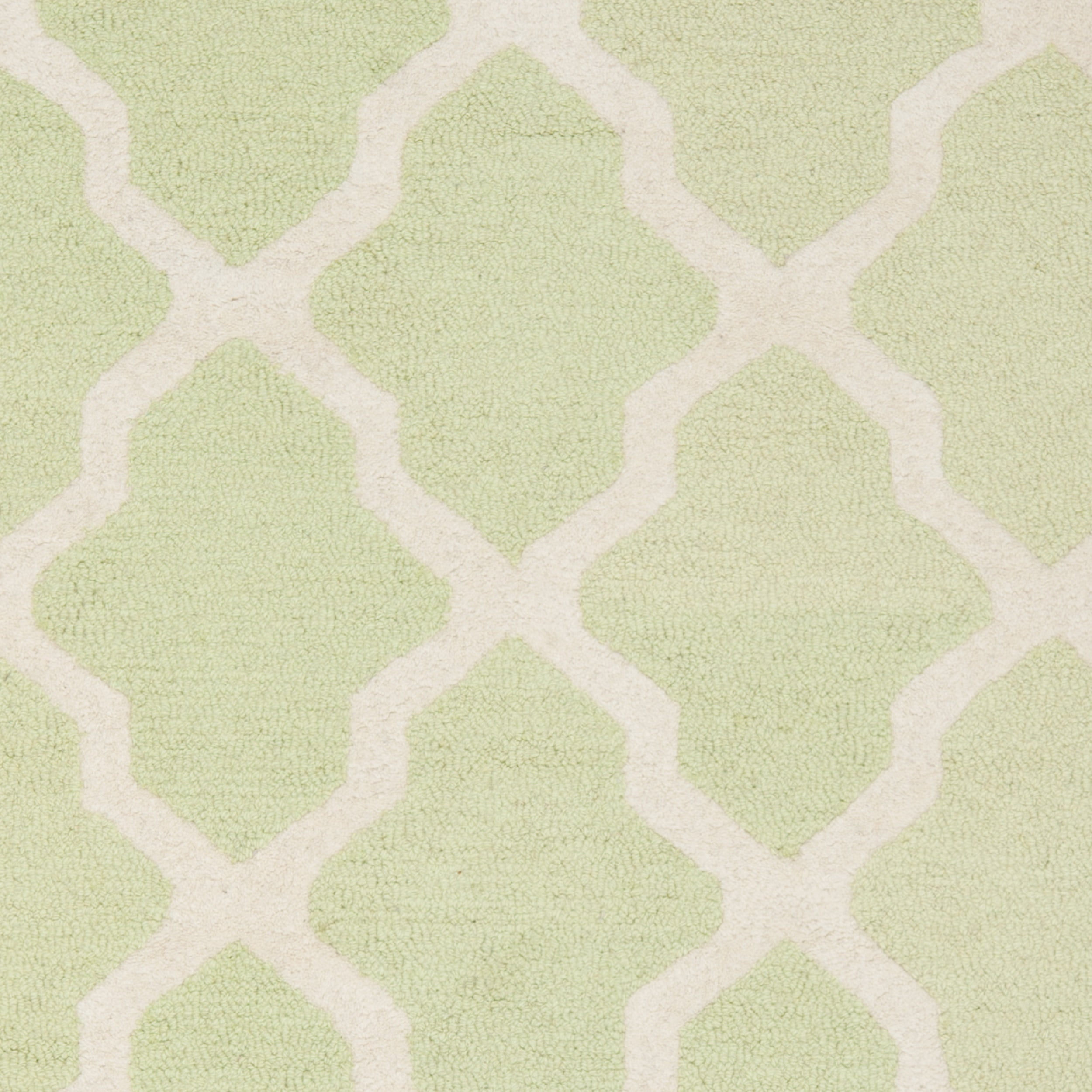 SAFAVIEH Cambridge Liam Geometric Wool Area Rug, Light Green/Ivory, 4' x 6'