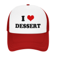thumbnail image 2 of I Heart Dessert Love Food Funny Trucker Hat Mesh Cap Unisex Red, 2 of 5