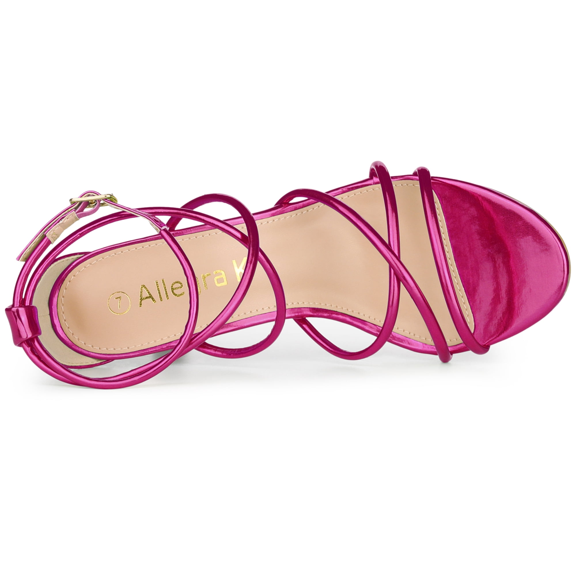 DARING DIVA Women's Open Toe Strappy Straps Stiletto Heel Sandals Hot Pink 10