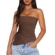 thumbnail image 1 of Top Tubo Sin Tirantes Fruncido Café XXL PRETTYGARDEN, 1 of 8