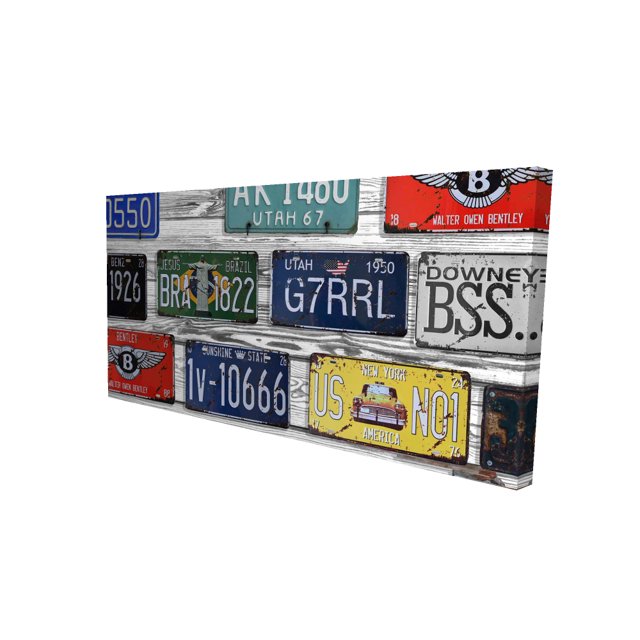 Number plates - 24"x48" canvas - Print on demand