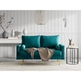 thumbnail image 5 of Pemberly Row 58" Upholstered Modern Velvet & Metal Loveseat in Blue, 5 of 11