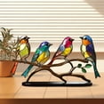 thumbnail image 5 of Birds on a Branch Desktop Decor - Multicolor Hummingbird Craft Statues for Office, Home, Window Sill, and Aviary Themed Gifts, 5 of 8