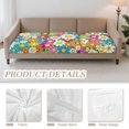 thumbnail image 2 of Xoenoiee Hippie Daisy Print 3-Piece Stretch Sofa Cushion Covers, Elastic Jacquard Fabric Sofa Seat Slipcovers for Sectional, Couch, Loveseat, Washable Furniture Protector for Pets Kids, 2 of 7