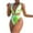 Green, variant on Tejiojio Clearance Fashion Women Sexy Swimwear V-Neck Tie-Dye Printing Backless Siamese Swimsuit