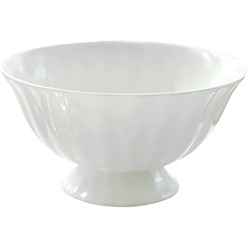 DOITOOL Ceramic Footed Bowl Round Pedestal Bowl Decorative Fruit Bowl Holder Dessert Display