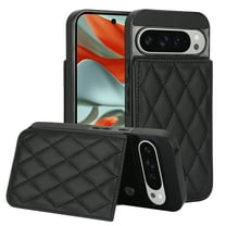 Dteck for Google Pixel 8A Case PU Leather Wallet with Card Holder, Flip Cover Kickstand Magnetic Closure Shockproof Heavy Duty Hard Protective Case, Black