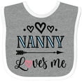 thumbnail image 3 of Inktastic Nanny Loves Me Grandchild Girls Baby Bib, 3 of 4