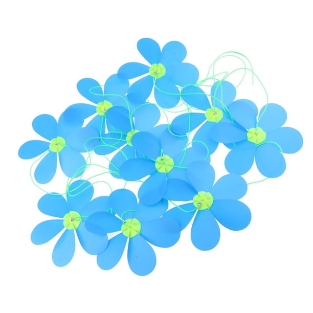 Molino de Viento Bunting Banner Plástico Colgante Guirnalda Decoración Jardín Césped Fiesta (10 Molinos de Viento con Cadena) Azul Macarena Cadena del molino de viento