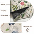 thumbnail image 5 of Colorful Flowers Area Rugs 3x5 ft Vintage Spring Pink Blue White Floral Leaves Linen Texture Washable Rug Non Slip Indoor Carpet Absorbent Floor Mat for Living Room Bedroom Dining Room, 5 of 9