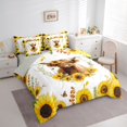 thumbnail image 3 of Homewish Rustic Cow Animal Bedding Comforter Set 7 Pieces, Vibrant Yellow Sunflower Full Bedding Set, Farmhouse Plant Botanical Reversible Fitted Sheet Flat Sheet, Lightweight Room Decor, 3 of 7