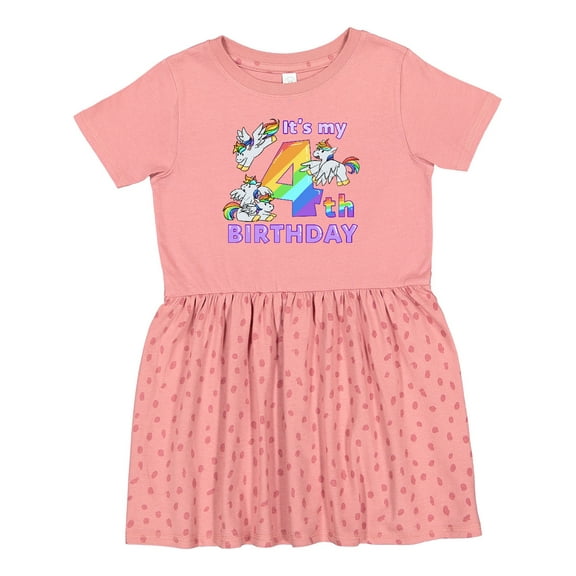 Inktastic It's My 4th Birthday Unicorn Girls Toddler Dress