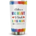 thumbnail image 2 of It Takes A Big Heart To Teach Little Minds Tumbler, Crayon Teacher Glitter Tumbler, Funny Teach Gift For Teacher, Teacher Appreciation Cup, 2 of 6