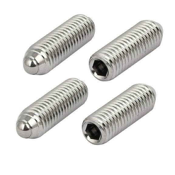 Unique BargainsM10x30mm 304 Stainless Steel Spring Hex Socket Ball Point Grub Set Screws 4pcs