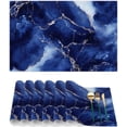thumbnail image 4 of Placemats Set of 4 Heat-Resistant Rectangle Place Mats Blue Marble Washable Plastic PVC Dining Table Mat Non-Slip Wipeable Woven Vinyl Placemat for Kitchen Patio Table Decor, 4 of 8
