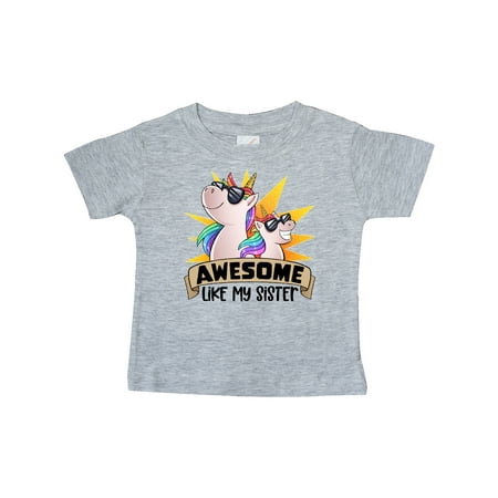 

Inktastic Awesome Like My Sister Cute Unicorn Family in Sunglasses Gift Baby Boy or Baby Girl T-Shirt