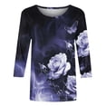 thumbnail image 5 of successthop Floral Blouses for Women Plus Size 3/4 Sleeve Tops Oversized Crewneck Casual Shirts Floral Clothes, 5 of 5
