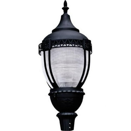 

120W Powder Coated Cast Aluminum Post Top Light Fixture with Mogul Base Metal Halide Lamp Black